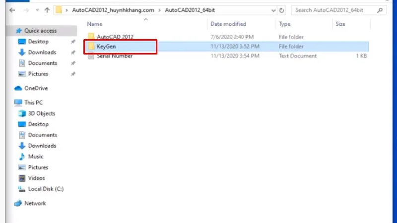 Tải Autocad 2012 Hướng dẫn bằng video 21 Vào thư mục keygen