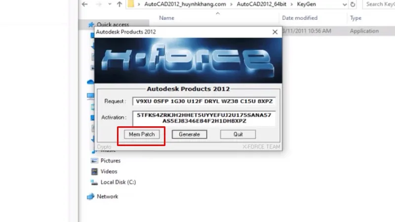 Tải Autocad 2012 Hướng dẫn bằng video 26 Bấm vào Mem Patch
