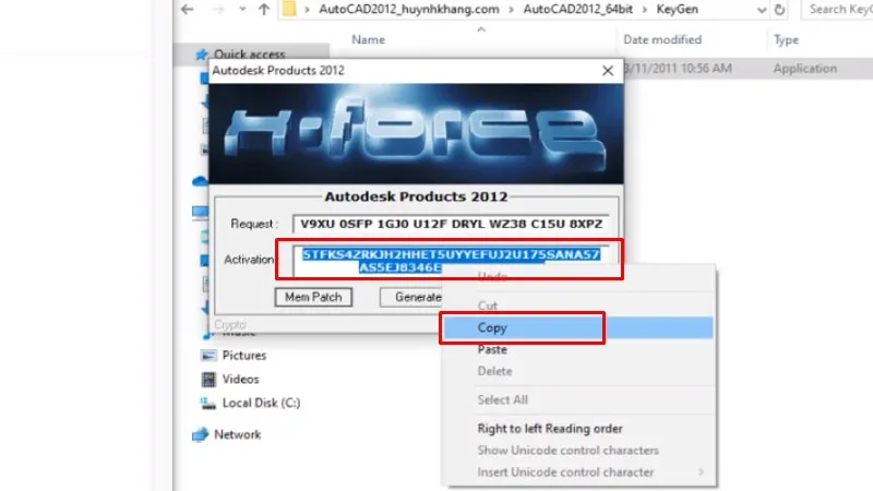 Tải Autocad 2012 Hướng dẫn bằng video 28 Coppy Ô Activate như hình