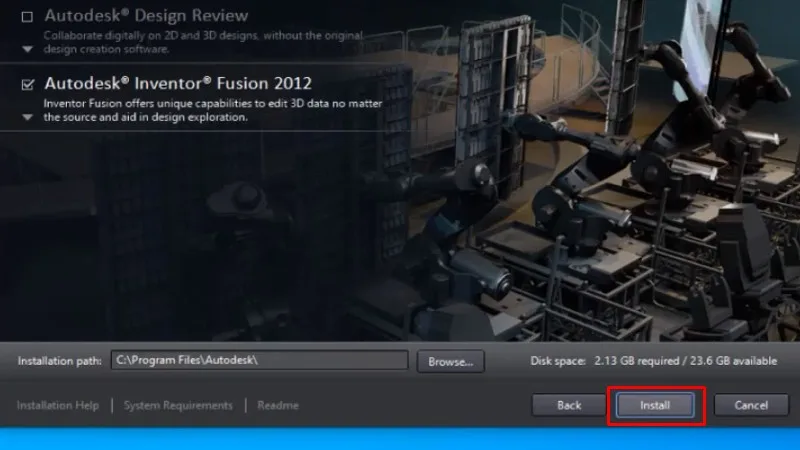Tải Autocad 2012 Hướng dẫn bằng video 16 Bấm Install