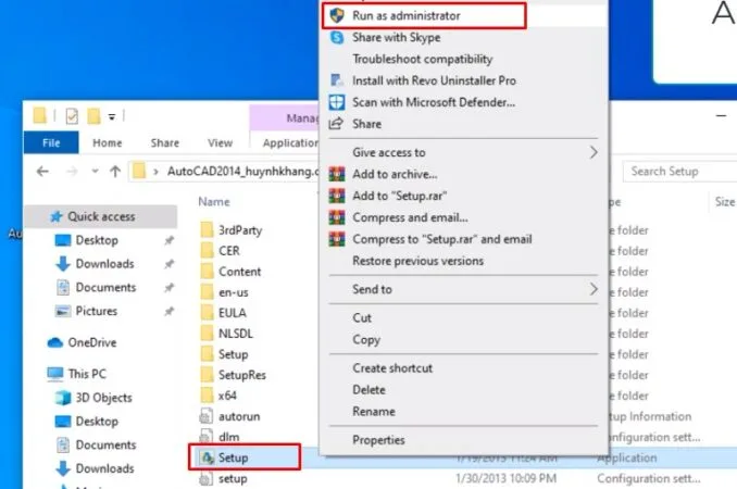 Autocad 2014 Link Và Video Hướng Dẫn Setup 12 Chuột phải file Setup và chọn Run as admin